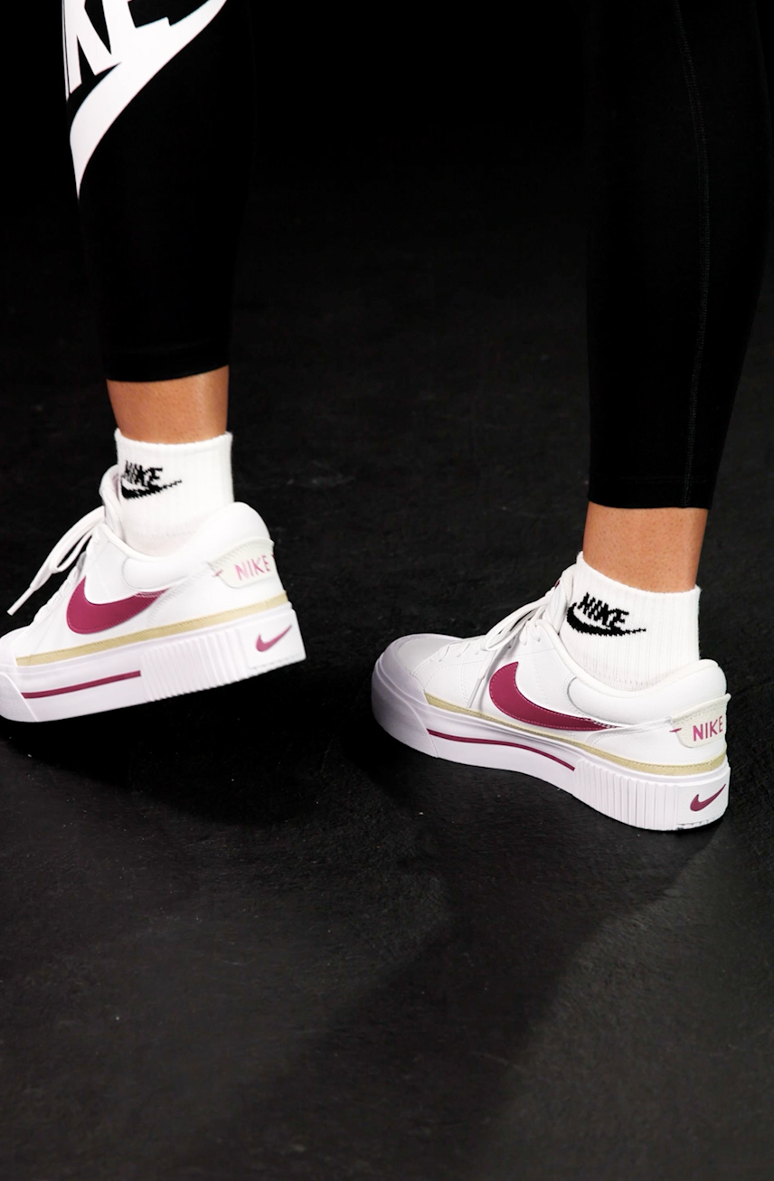 Amazon.com | Nike Women's Court Legacy Lift Shoes, White/Sweet